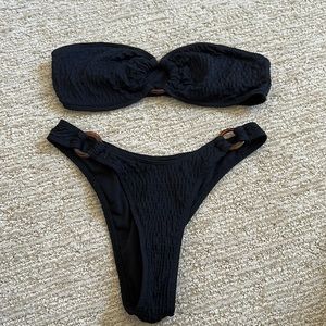 Black Bikini with tortoise shell accents